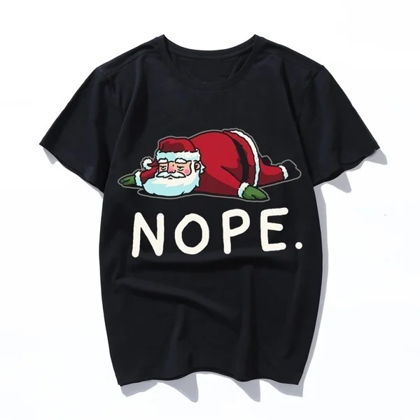

lazy santa claus nope not today shirt funny c mens t shirt tops funny t shirts