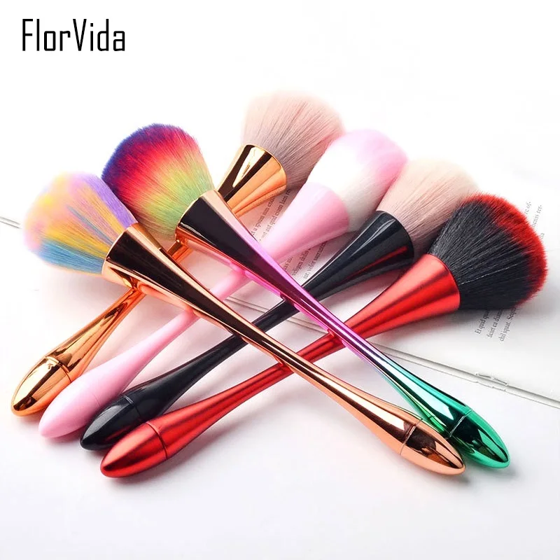 FlorVida 1 шт. Кисть для макияжа Розовая Радужная Золотая профессиональная кисть колонок для макияжа ногтей маникюр Чистка пыли
