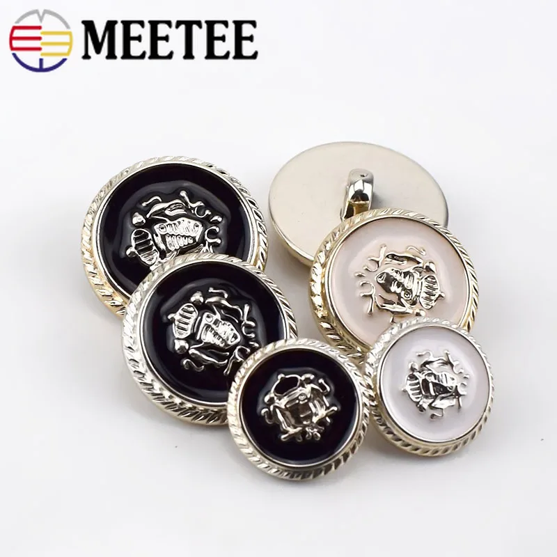 Модные пластиковые пуговицы Meetee 15/18/21/25 мм черные белые для женщин ветровка