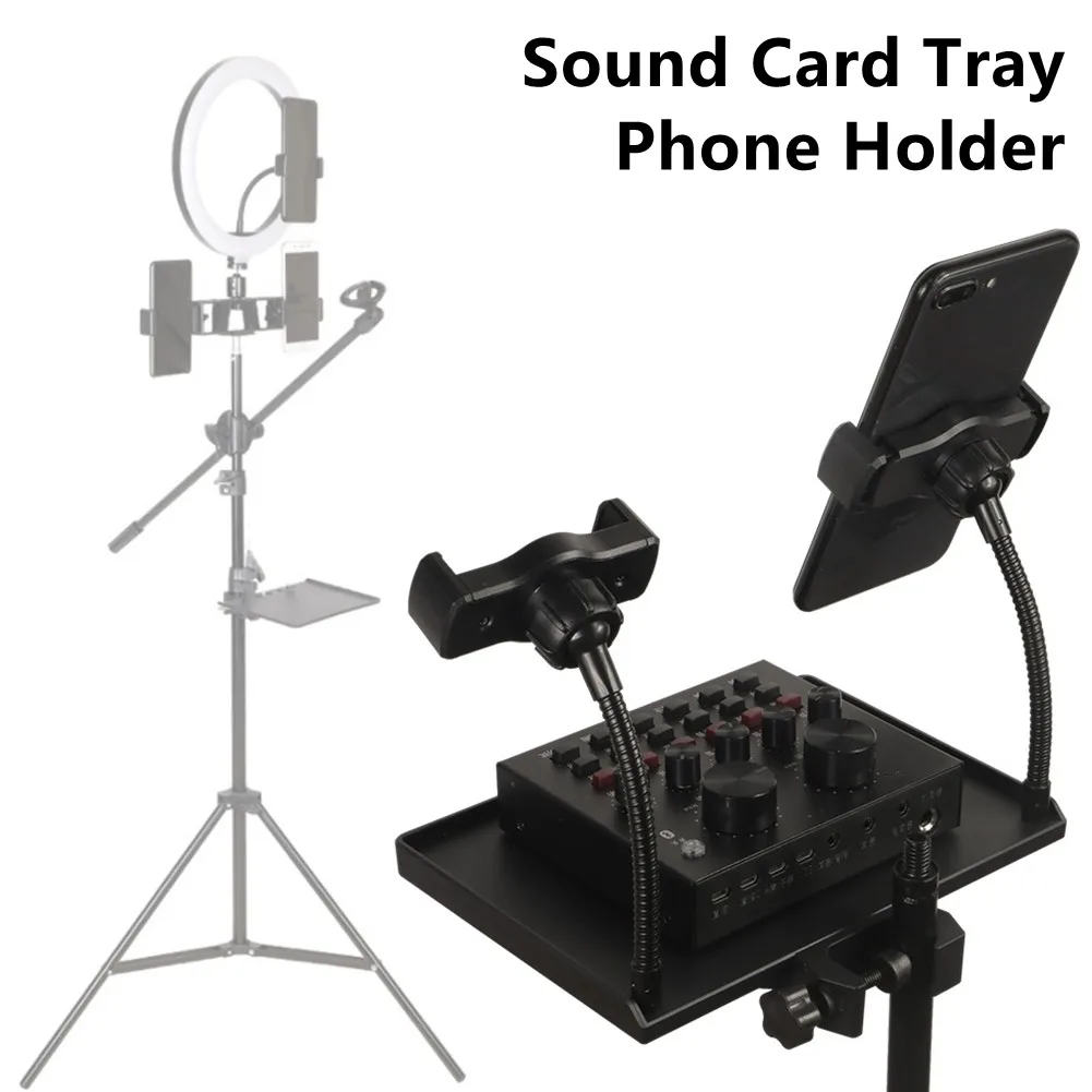 

Sound Card Tray Live Microphone Plastic Stand Threaded Clamp Clip Fit For Tripod Bracket Accessories Mobile Phone Bracket