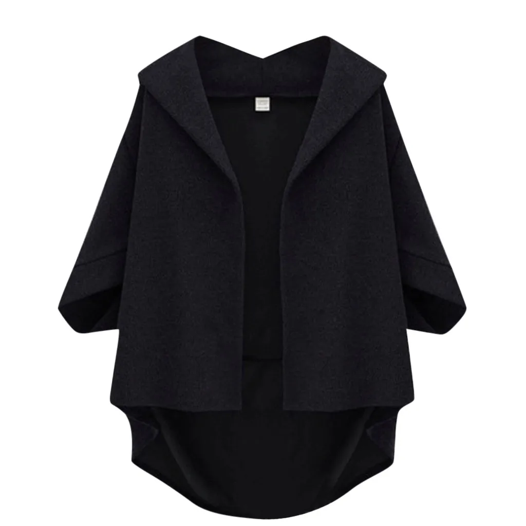 Женское пальто с рукавом три четверти плюс размер рукав летучая мышь верхняя