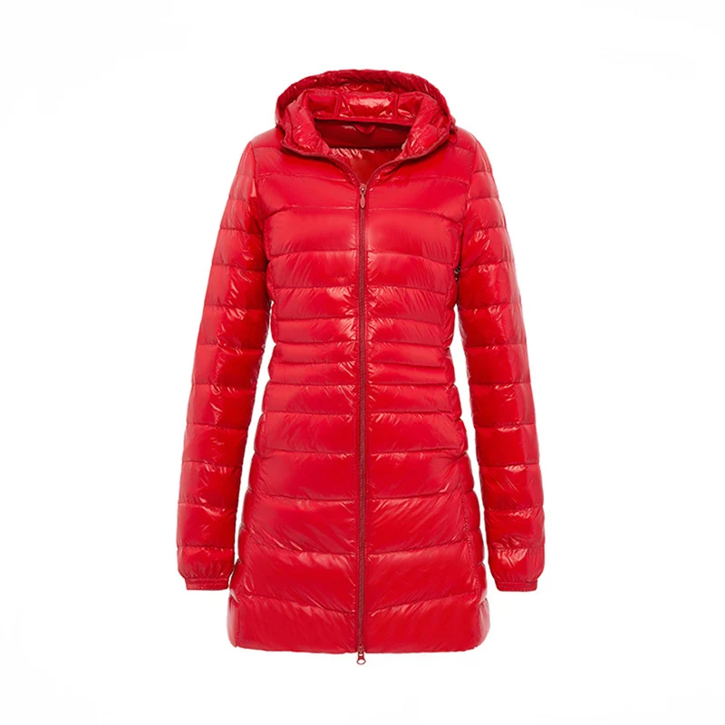 red-With bag Sfit зимняя женская короткая парка, теплая тонкая короткая стеганая хлопковая куртка с карманами, пальто с капюшоном, однотонный легкий пуховик - Цвет: red-With bag