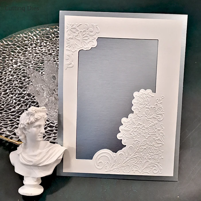 2019 новый белый цветок режущие штампы и тиснение набор папок для бумага