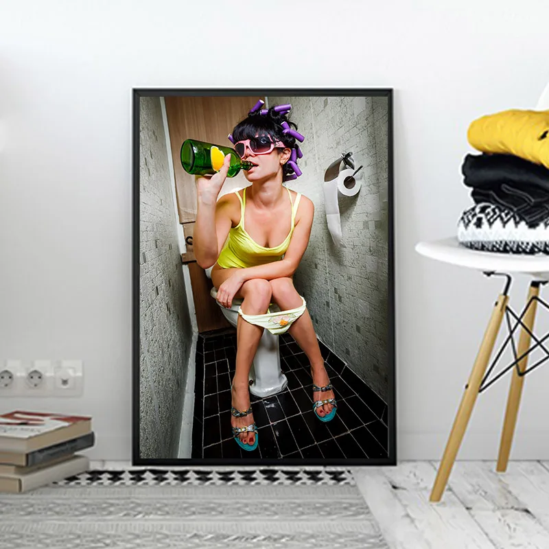 Сексуальная Женская Картина на холсте современный бар девушка для курения и