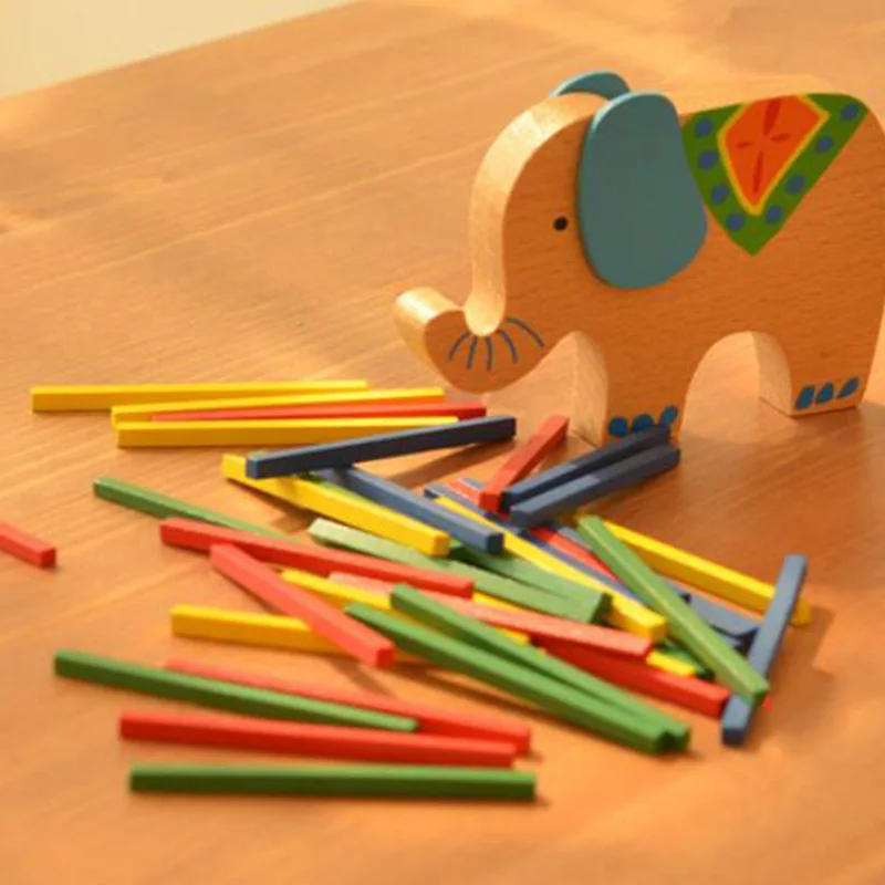 Montessori Toys 3D Elephant Camel Balance beam Blocks Colorful Wood Beam Game Gift For Children |
