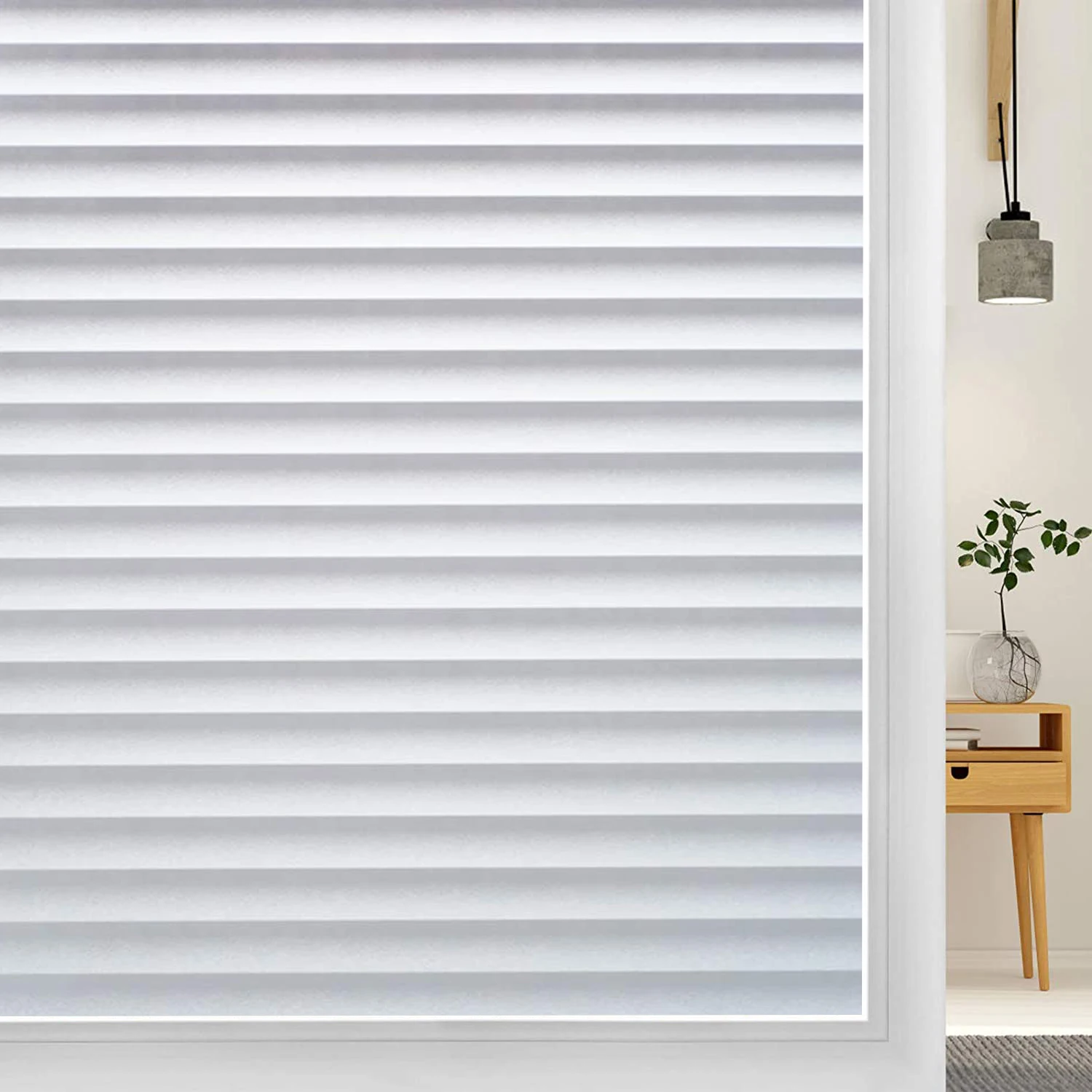 

LUCKYYJ Window Privacy Film, Frosted Removable Glass Covering for Bathroom, Opaque Static Cling Heat Control Glass Door Sticke