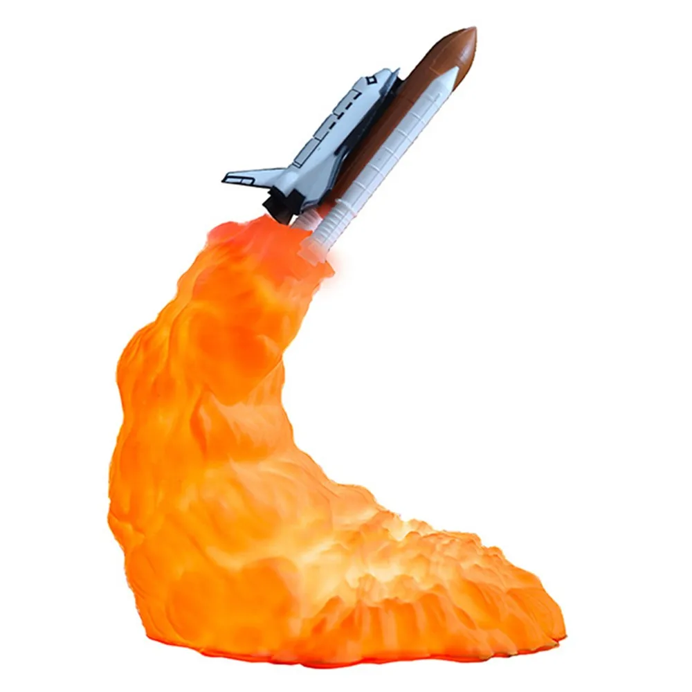 1pc 3D Printing Rocket Light Lunar Space Shuttle Smart Home Night New Exotic Table Lamp | Дом и сад