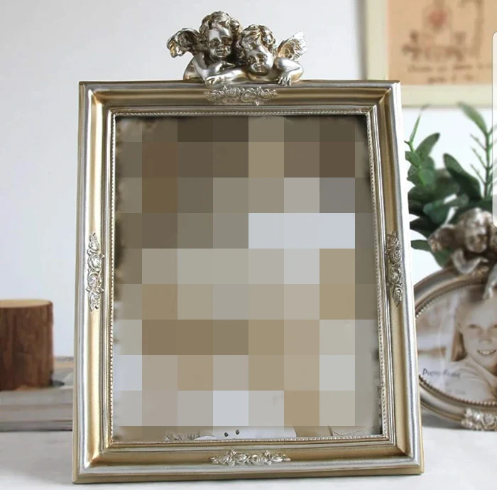 10 inch silvery Ретро фоторамки золотистого цвета, семейные свадебные фоторамки для пар, Фоторамки из смолы, стеклянные рамки для домашнего декора, овальные прямоугольные - Цвет: 10 inch silvery