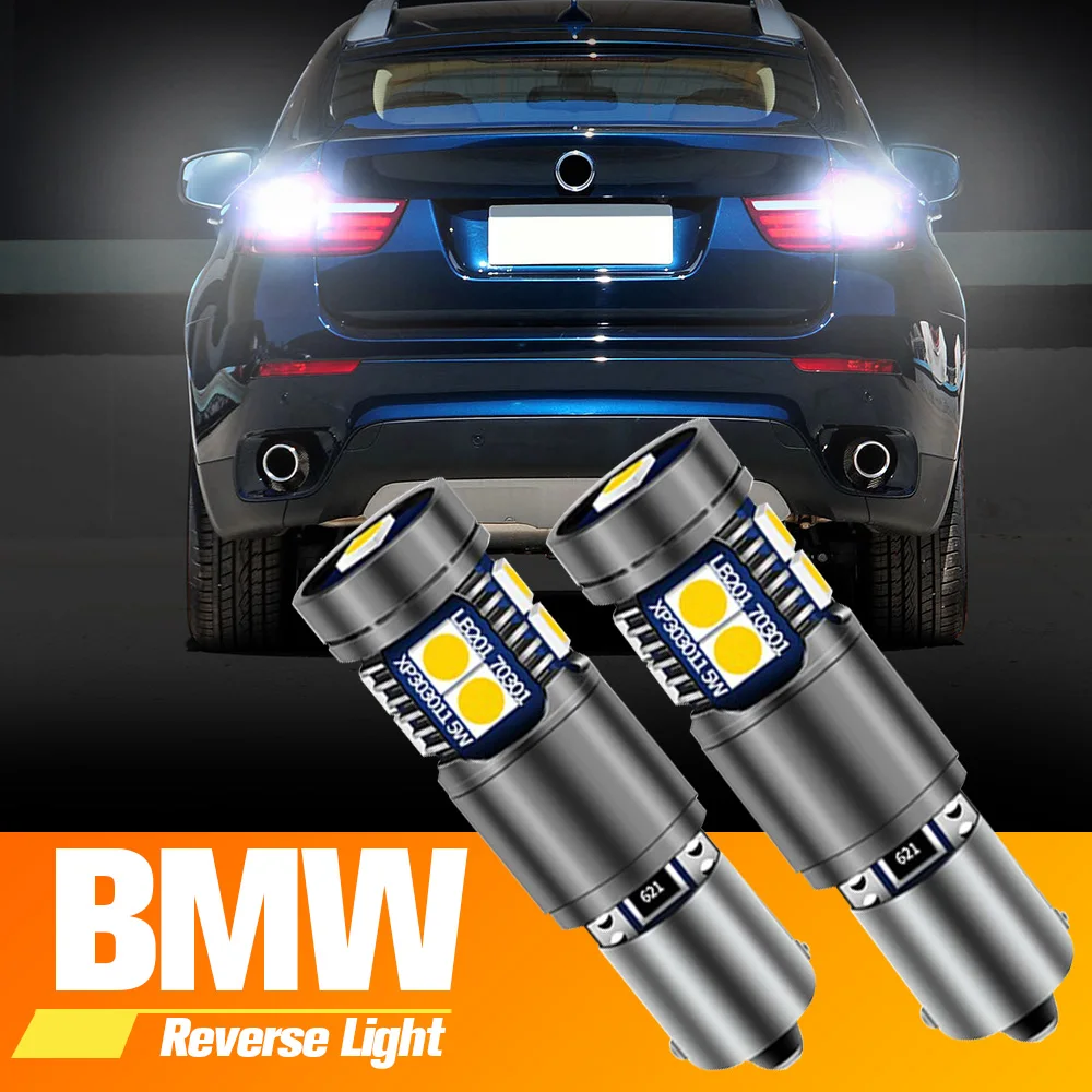 Luz LED de marcha atrás para BMW, lámpara de marcha atrás H21W BAY9S 64136 Canbus para F30 F80 F31 G30 F90 F11 G31 E61 X3 G01 F97 X6 E71 E72, 2 piezas