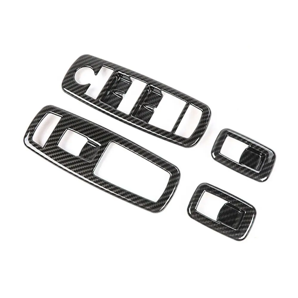 Carbon Fiber Black Window Lift Switch Panel Cover Trims Bezels For Dodge Charger 2011-2019 | Автомобили и мотоциклы