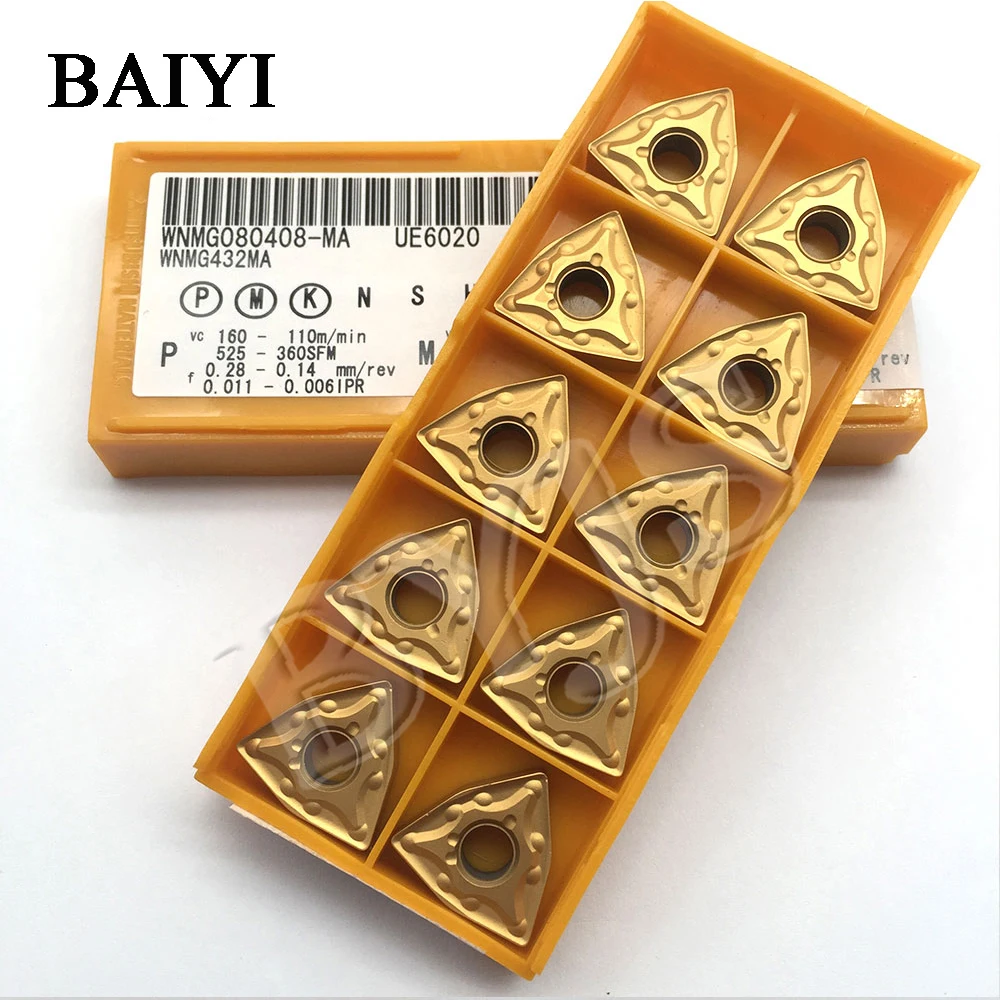 10 шт. WNMG080408 MA UE6020 WNMG432 CNC токарный Карбид вставка Поворотная лопасть для токарного