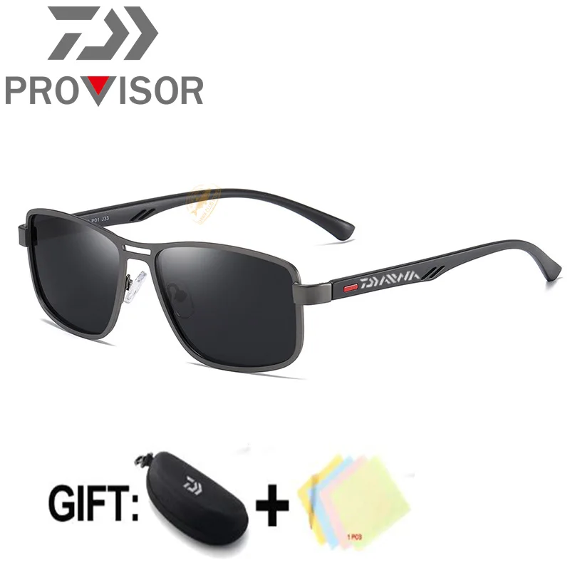 

New DAIWA Fishing Glasses Retro Square Frame Men's Fishing Sunglasses Outdoor Polarized Sunglasses Fishing Night Vision Goggles
