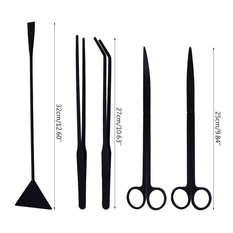 

5Pcs Aquarium Scissor Tools Kit Tweezers Scissor Spatula Aquatic Water Plant Cleaning Tool Kit for Fish Tank