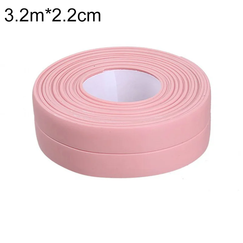 3.2mx22mm pink Угловая вклейка для щелей душ для раковины ванны уплотнительная лента самоклеящаяся лента Водонепроницаемая Настенная Наклейка для ванной кухни 3,2 м x 38 мм - Цвет: 3.2mx22mm pink