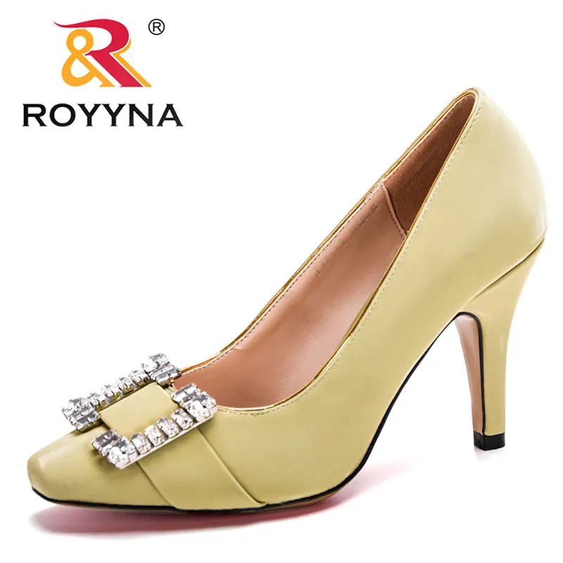 

ROYYNA 2021New Designers High Heels Ladies Pointed Toe Pumps Heeled Shoes Fashion Woman Office Shoes Wedding Shoes Feminimo