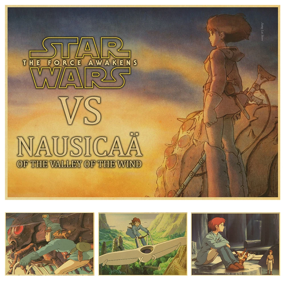 Miyazaki Hayao комикс фильм наушники крафт бумага Ретро плакат для кафе бар настенный