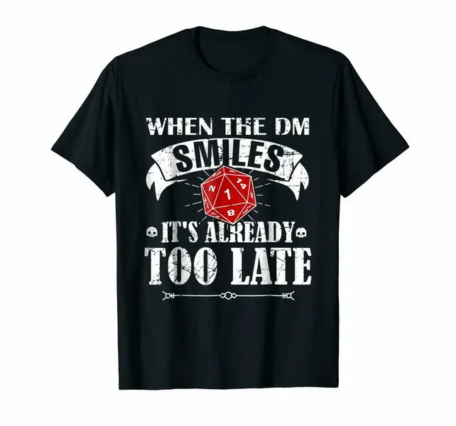Черная Dnd когда Dm игра мастер Smiles настольная РПГ рубашка США Мужской тренд 2019