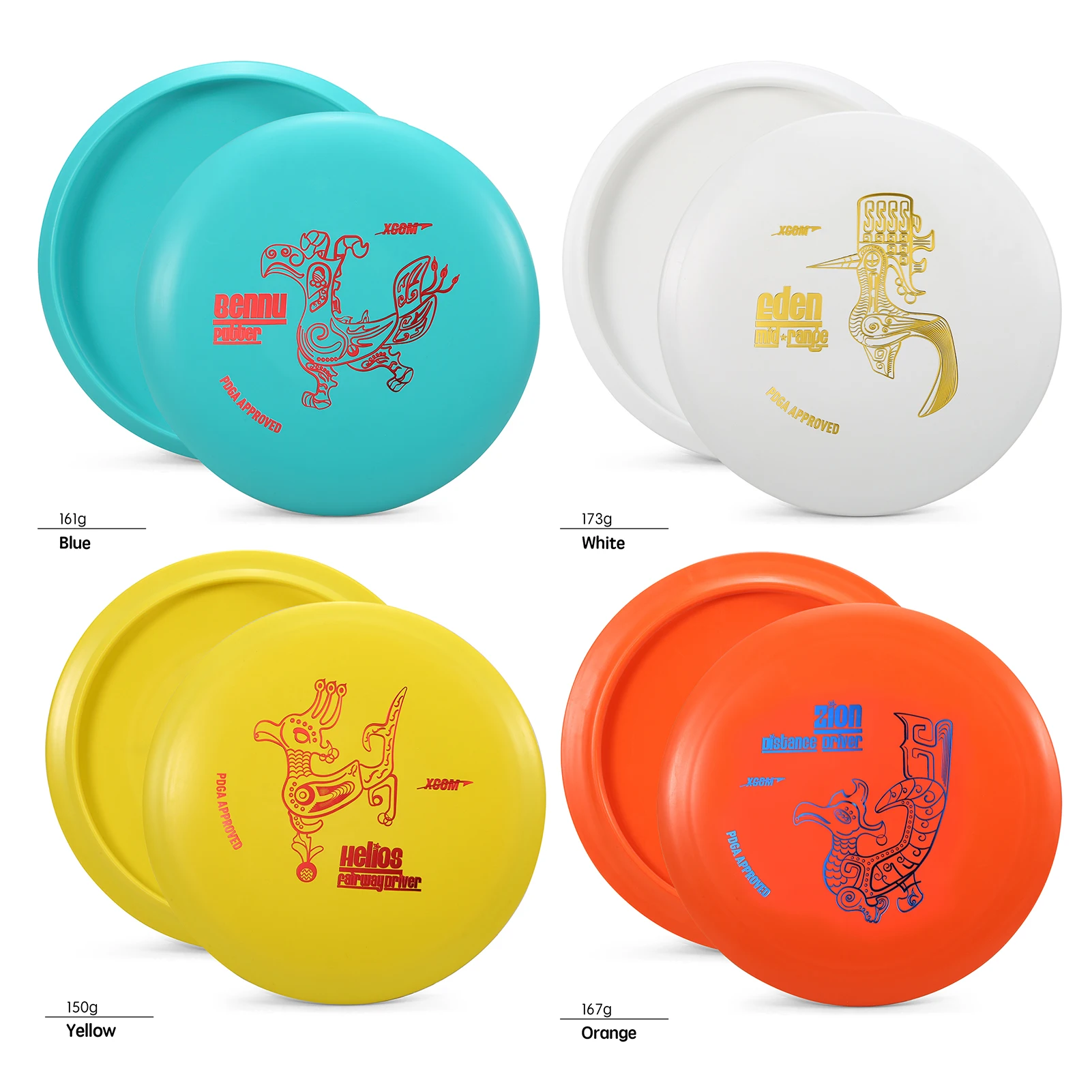 

Beginners 4 PCS Discs Golf Pro Set with Distance Driver Fairway Driver Mid-Range Putter Outdoor Entertainment Accessories