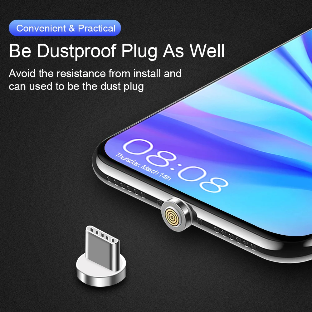 Магнитный кабель Obobix USB Type C для быстрой зарядки и передачи данных зарядное