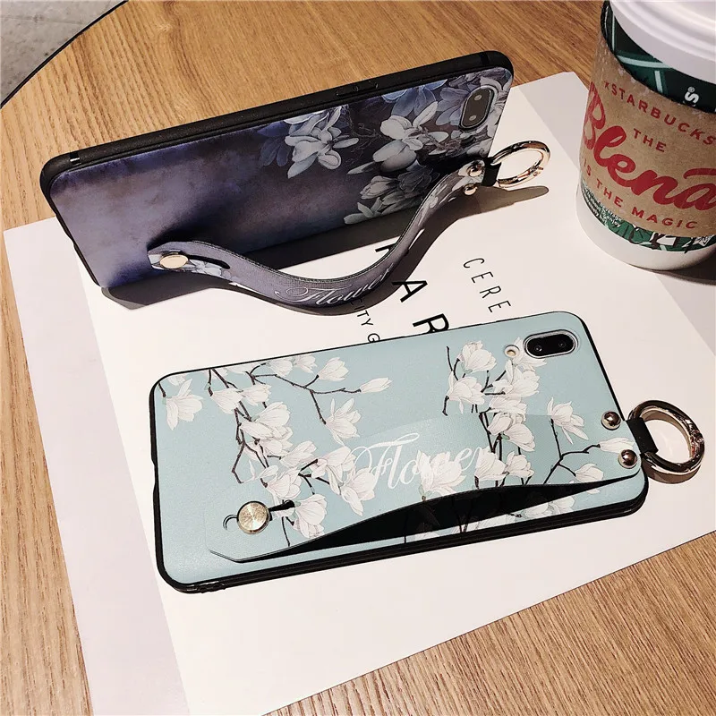 чехол на айфон 7 Ремешок запястье для IPhone XS MAX phone case браслет с кисточкой Orchid s Iphone 8 6