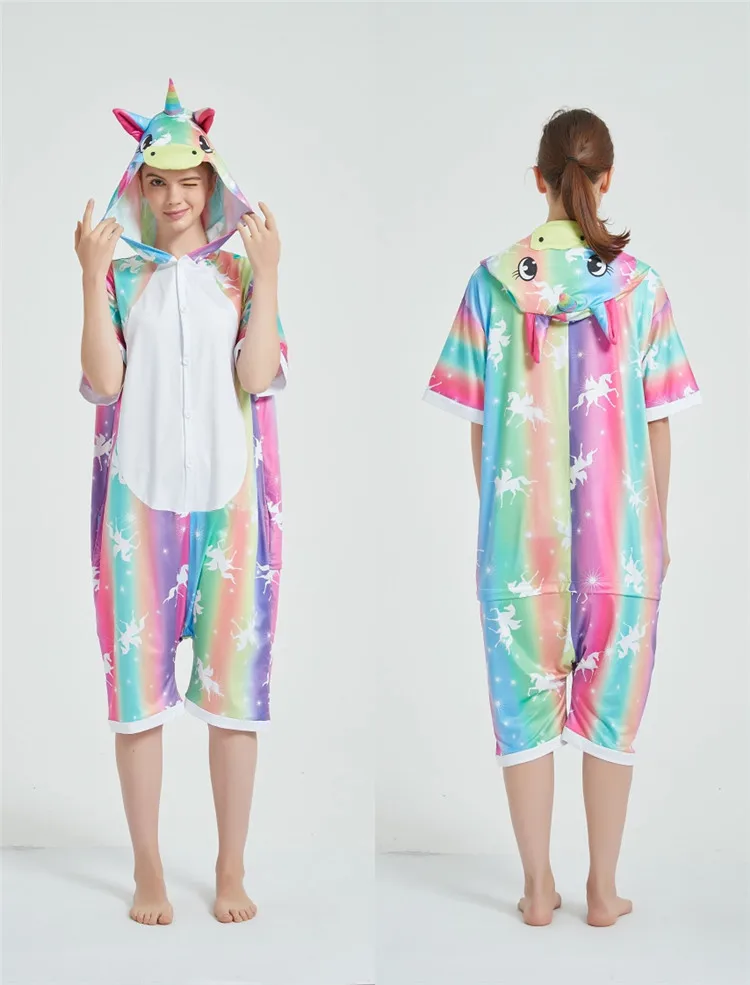 Пижама для детей и взрослых с милым единорогом пижамы мультяшными животными