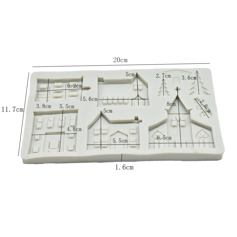 Рождественский домик замок елка снег силиконовая форма для инструменты