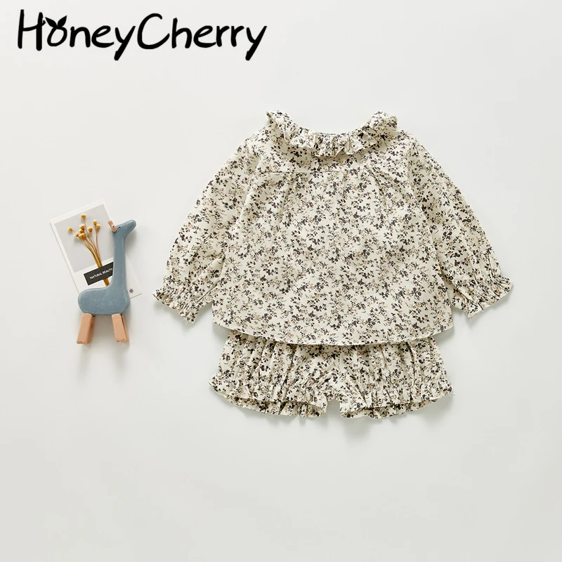 

2021 autumn new girl baby suit baby 0-2 years old long-sleeved top + pants two-piece suit baby girl clothes