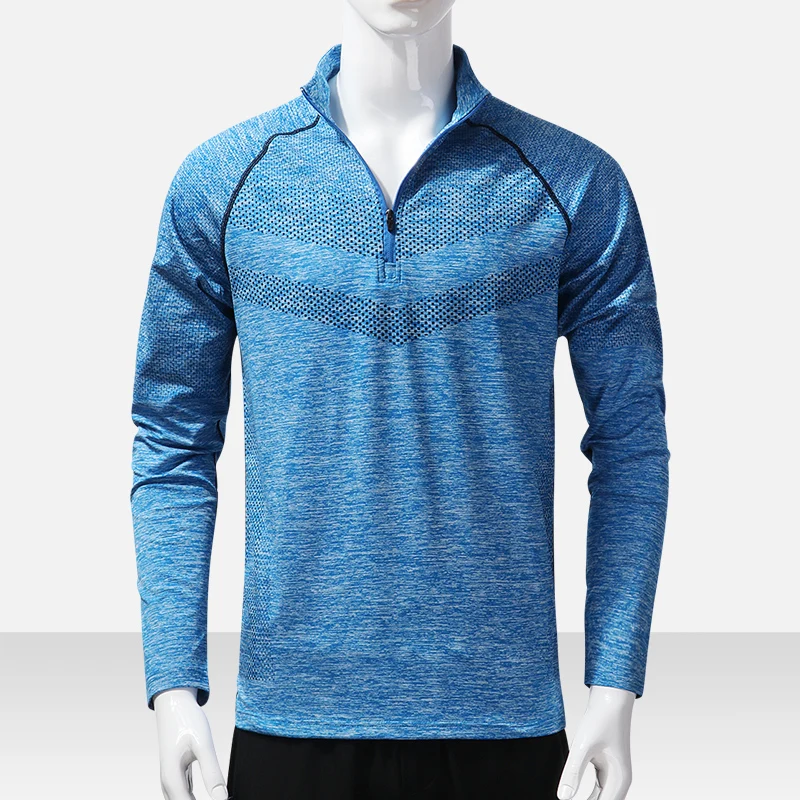 

Новинка, повседневный пуловер с длинным рукавом, на молнии 1/4 четверти, для тренировок, тренажерного зала, фитнеса, мужские спортивные свитш...