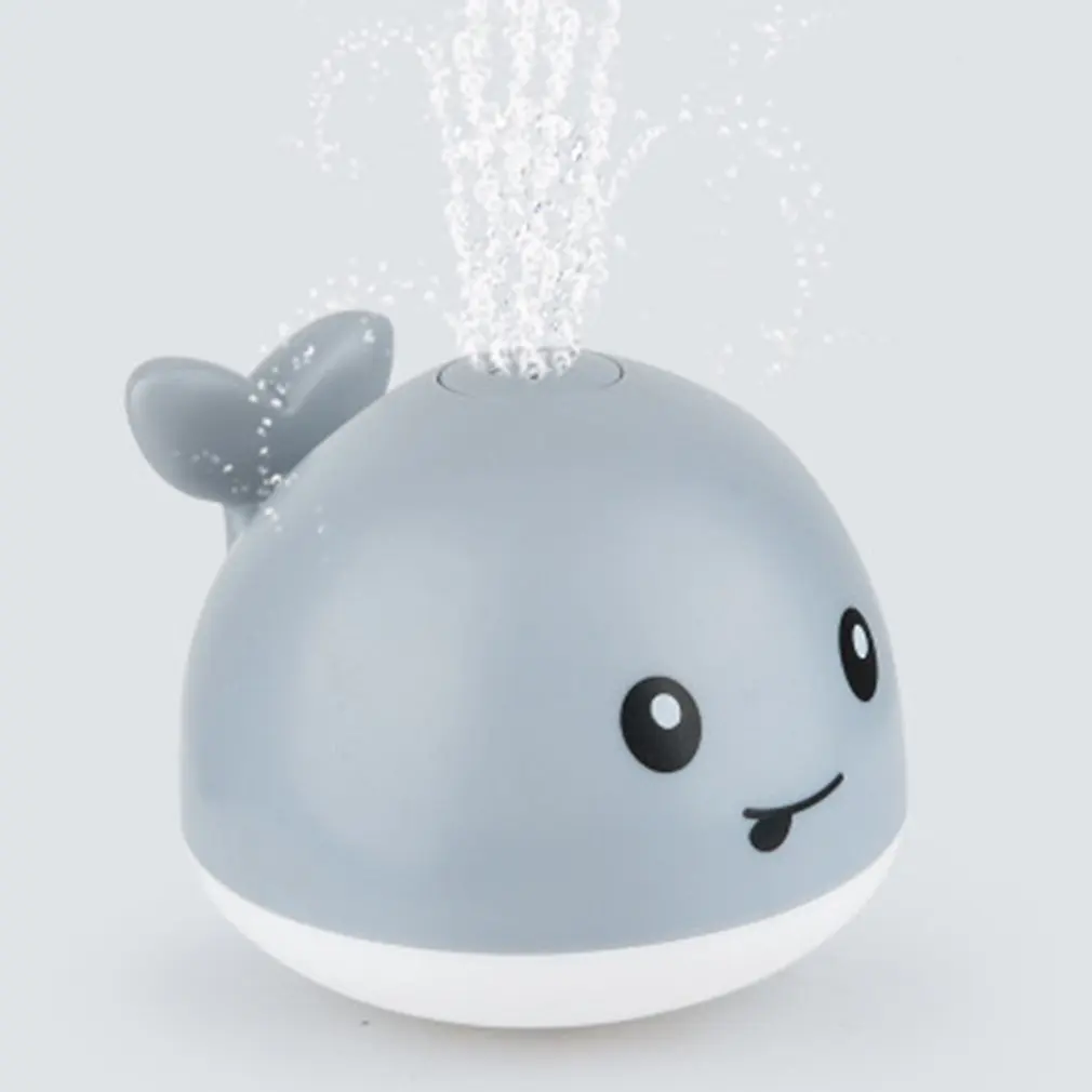 Baby Bath Toys Cute Cartoon Whale Spray Water Shower Swim Pool Bathing Toys Electric Whale Bath Ball with Light LED Light