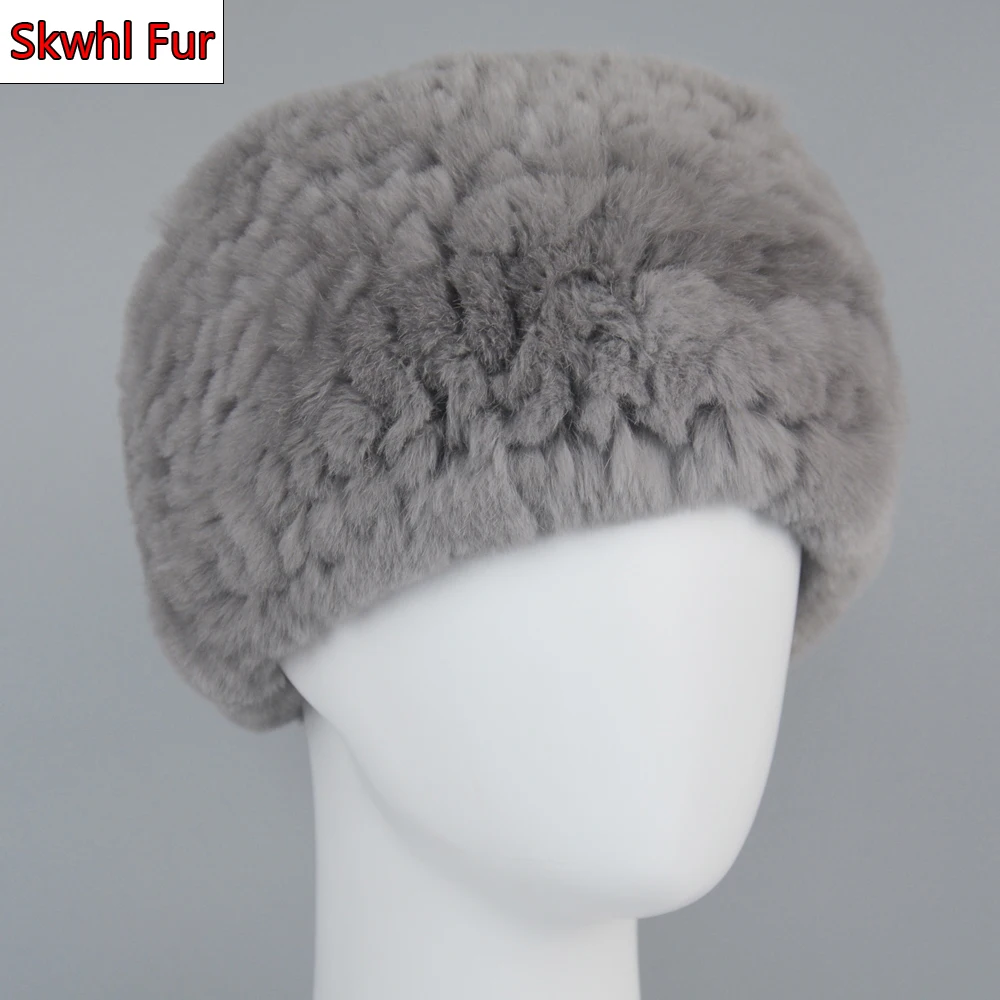 

Fashion Women's Warm Soft Knitted Genuine Rex Rabbit Fur Headbands Scarf Hair Band Bib Scarf Bandana Rex Rabbit Fur Ring Scarves