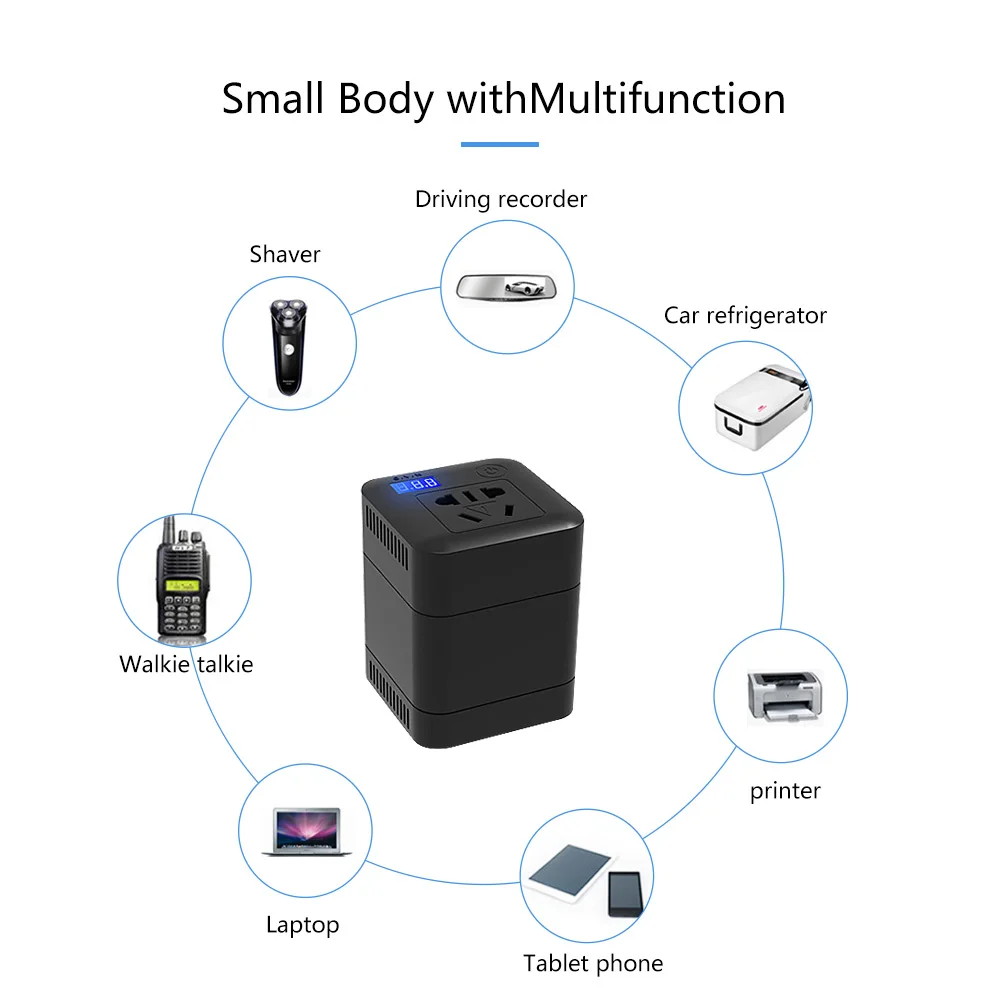 Автомобильный инвертор SUNYIMA150W с чистой синусоидой DC 12 В/24 В в AC 220 QC 3 0 быстрое