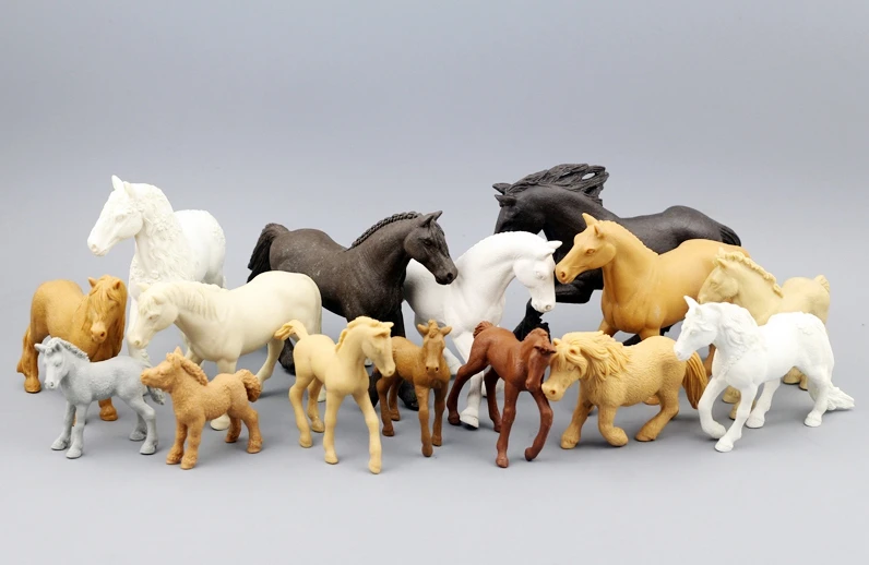 Фигурка из ПВХ Подлинная модель игрушки белые лошади для самостоятельной сборки