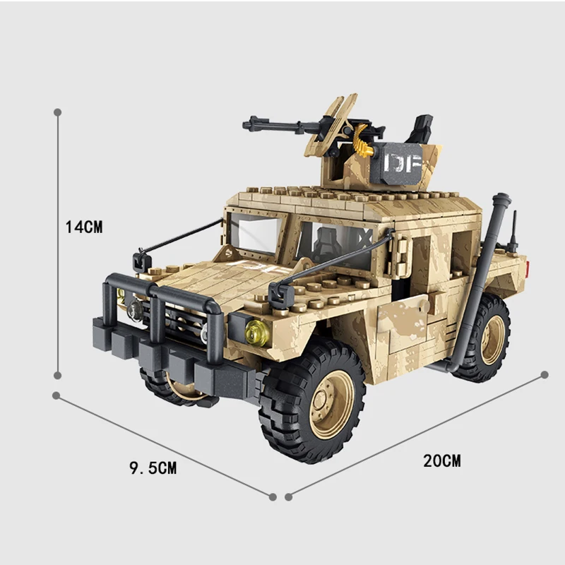 

Military Truck Building Blocks 469pcs War Series Desert Hummer Jeep Sets Figures Bricks Toys Kids Gifts
