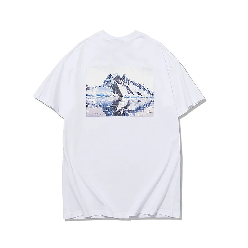 

FEAR of God fog double line essentials high street iceberg print short sleeve men's and women's loose T-shirt