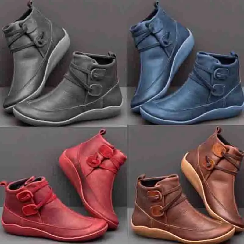 Женская обувь Ботильоны винтажные женские короткие зимние ботинки на платформе