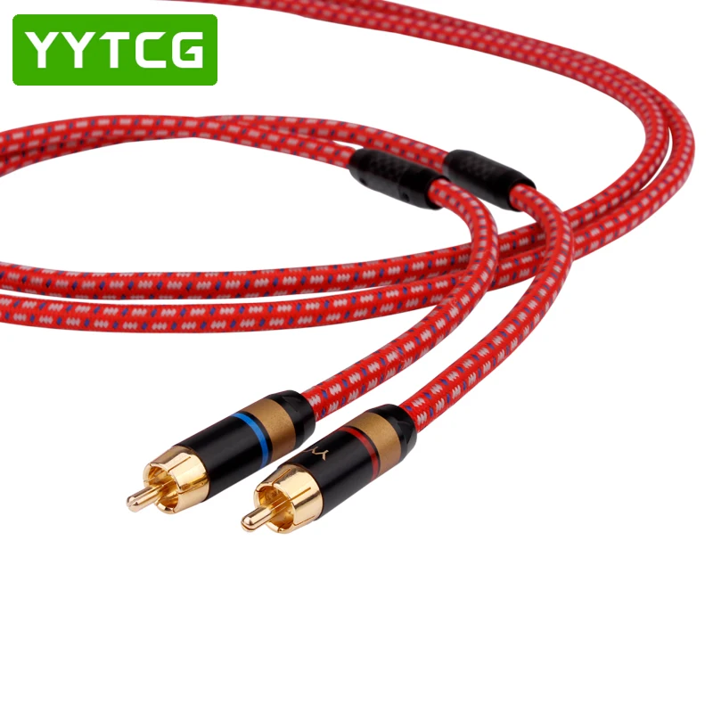 YYTCG Hi Fi RCA кабель высокое качество 4N OFC 2RCA мужской аудио усилитель CD DVD