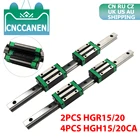 HGR20 HGR15 ЧПУ квадратный направляющий линейный рельс 2 шт. любой длины + 4 шт. HGH15CA  HGH20CA Направляющий Блок каретка для гравировального фрезерного станка с ЧПУ