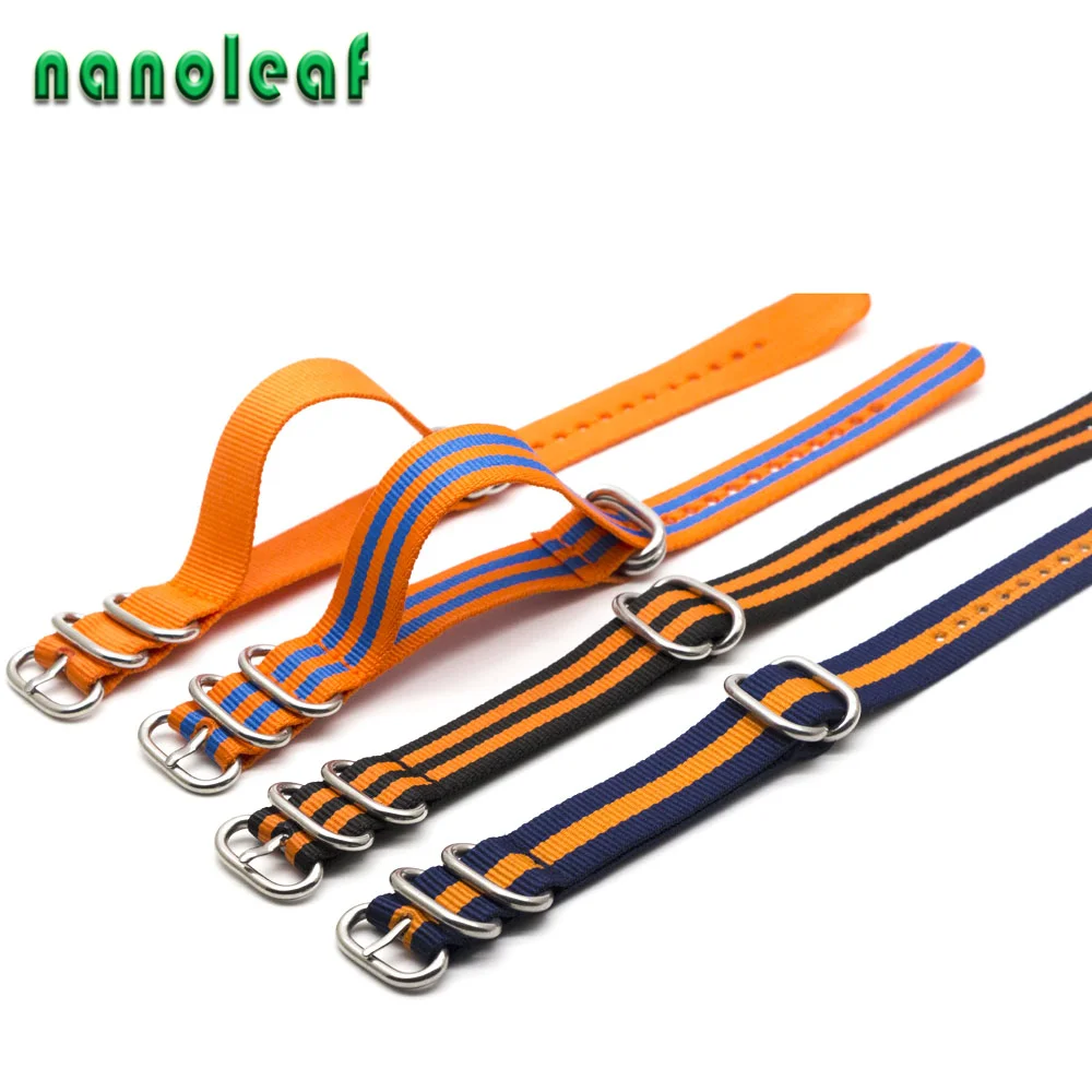 Ремешок нейлоновый для наручных часов повседневный браслет из нержавеющей стали