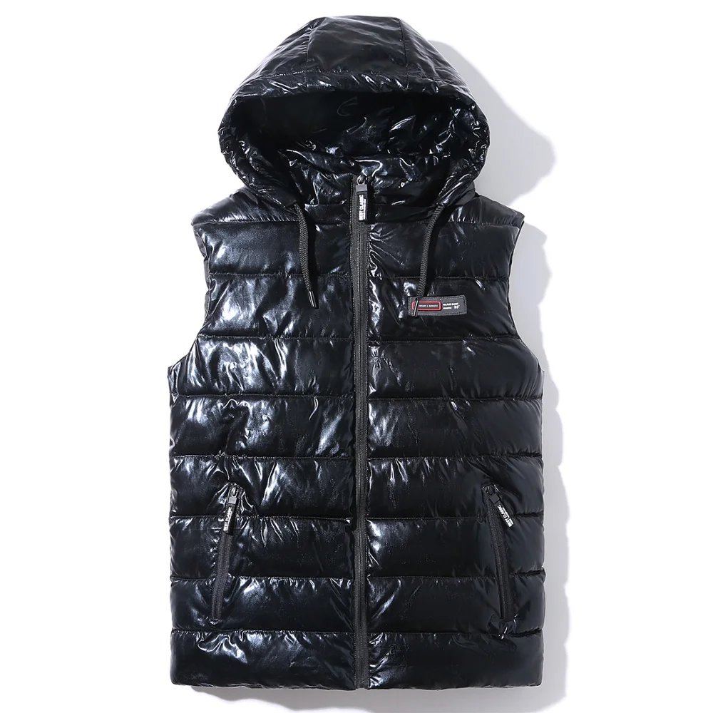 

Women's Winter Down Vest Plus Size 8XL 9XL Removable Hooded Black Sleeveless Waistcoat Female Autumn Pleated Zipper Vests Women