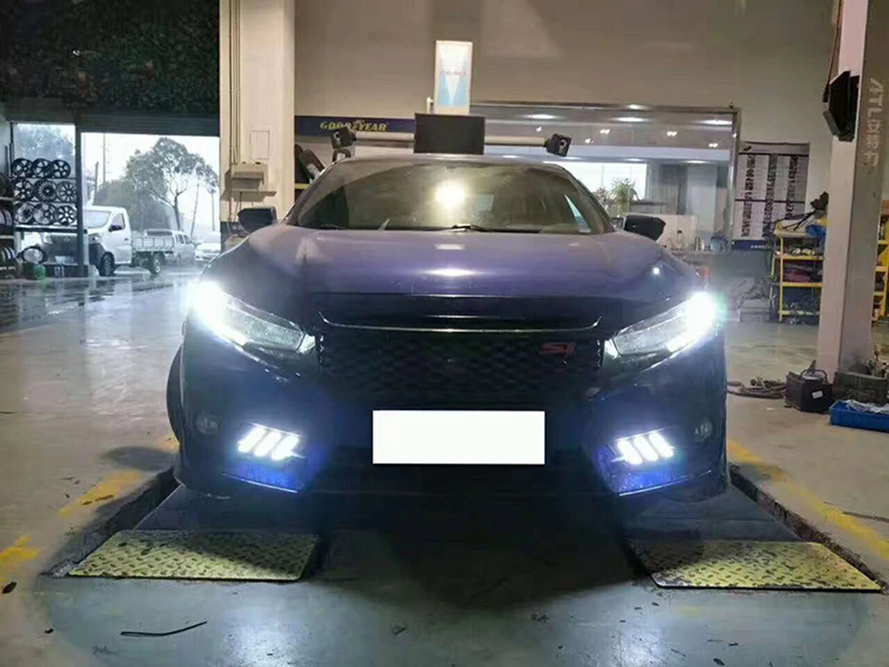 Для Honda Civic 10th 2016 2017 2018 автомобиля 12V светодиодный DRL Габаритные огни Задний бампер