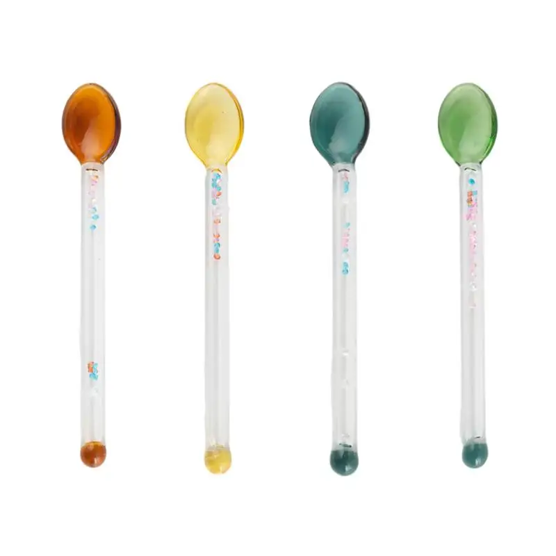 

4Pcs Milk Coffee Spoons High-temperature Resistant Glass Spoons