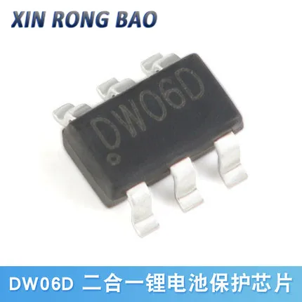 10 шт. DW06 DW06D SOT23 6 = DW01 + 8205 2 в 1 защита литиевой батареи IC ZJ|Интегральные схемы| |
