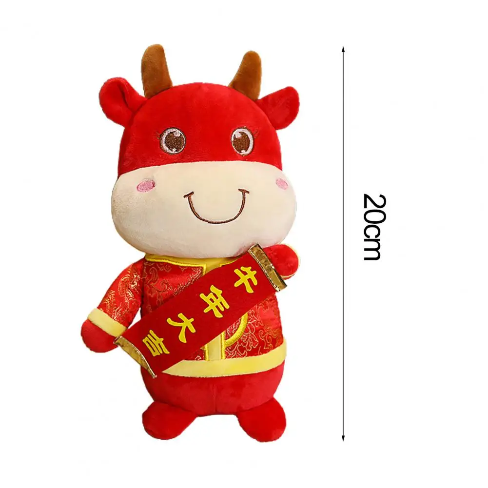 

2021 Ox Mascot Cattle Doll Stuffed Chinese Zodiac Toy Home Decor Photo Prop For Children Girls Birthday New Year Gifts