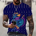 Мужская футболка, модная индивидуальная 3D футболка в китайском стиле с животным принтом, мужские повседневные футболки с коротким рукавом, Мужская футболка европейского размера, оптовая продажа