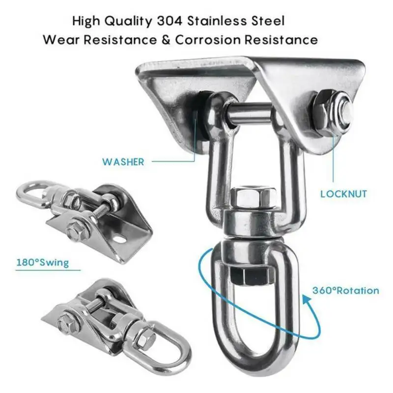 

360 Hammock Chair Hanging Swing Swivel Hook Hanger Kit Ceiling Mount Hardware .