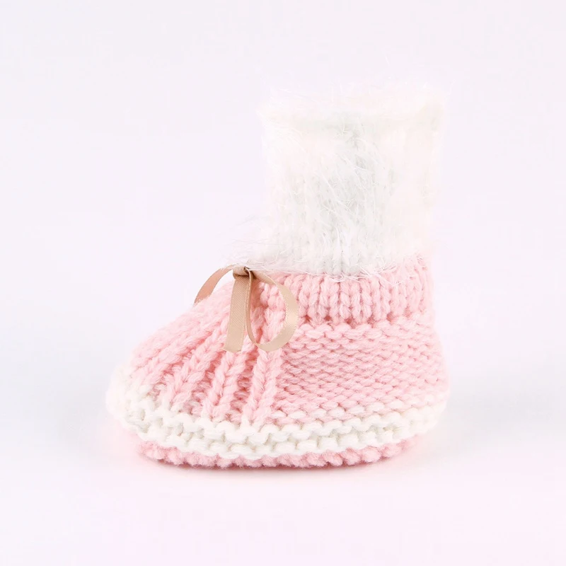 Теплые вязаные ботинки для новорожденных теплые малышей сезон осень-зима