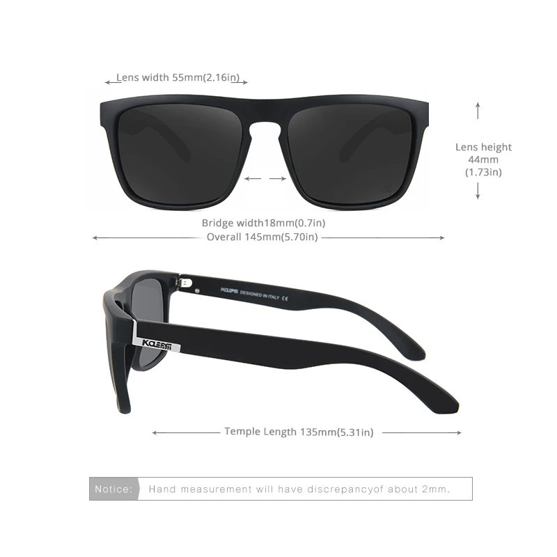 KDEAM High-end Square Polarized Sunglasses Men PA12 TR90 Frame 1.1mm Thickness Lens Polarizing Men's Glasses CE | Аксессуары для