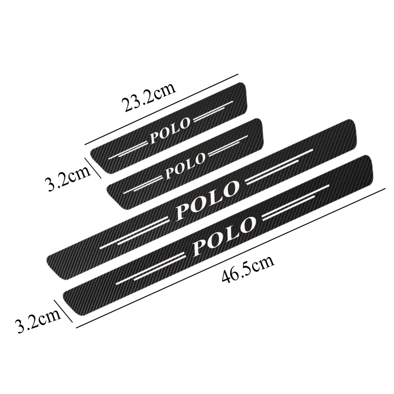 4 шт. наклейки из углеродного волокна для VW Volkswagen Polo 9n Sedan 6r 5 6 7 MK4 MK5 MK6 MK7 3 GTI 2021 2020 2019