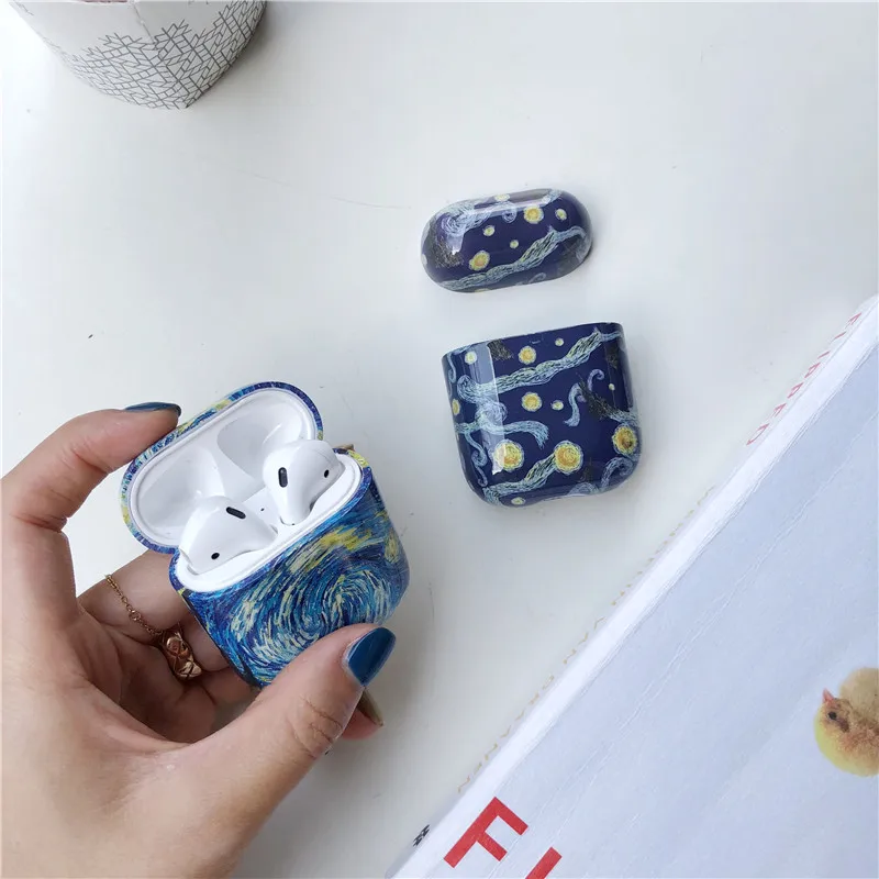 Жесткий чехол Art Van Gogh Painting для Airpods 1 2 противоударный зарядки ПК Pro Fundas|Аксессуары