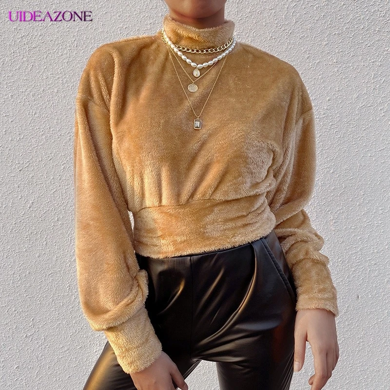 Женская теплая толстовка UIDEAZONE однотонная Водолазка с длинным рукавом и